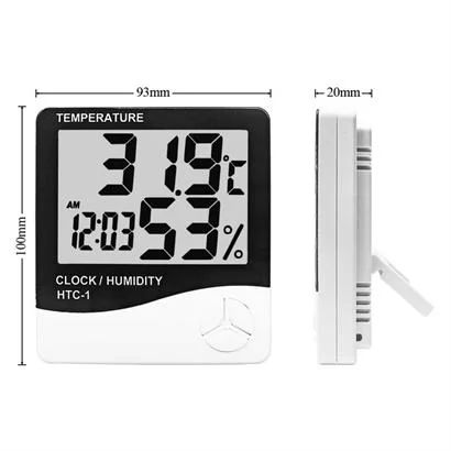 Tufeyo Baby Room Desktop Digital Thermometer Humidity Meter Hygrometer Clock