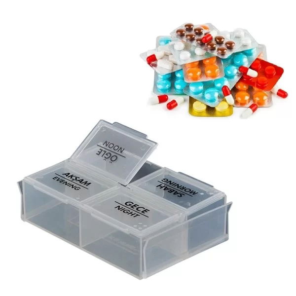 Tufeyo 4 Meal Daily Pill Medicine Storage Carrying Box Medicine Reminder