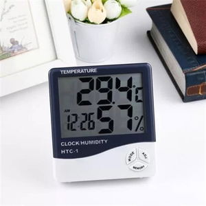 Tufeyo Baby Room Desktop Digital Thermometer Humidity Meter Hygrometer Clock