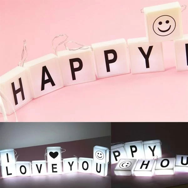 Tufeyo 10pcs Lightbox Illuminated Letter Message Board Decorative Letter Light Chain