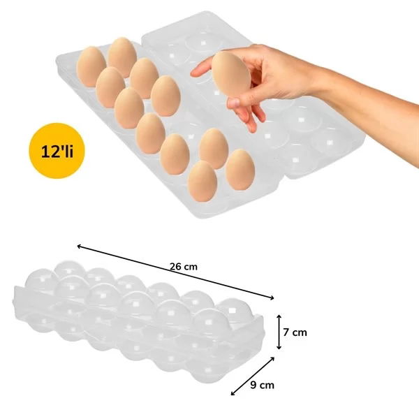 Tufeyo 12pcs Egg Storage Container Box Apparatus with Transparent Lid Lock