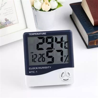 Tufeyo Baby Room Desktop Digital Thermometer Humidity Meter Hygrometer Clock