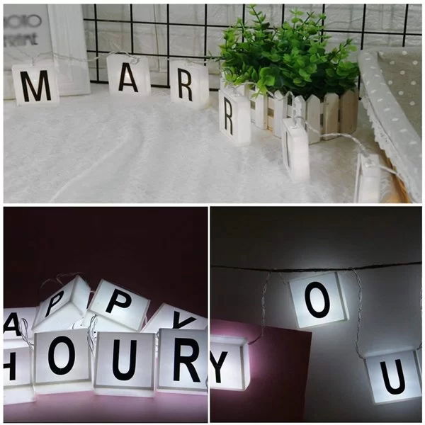 Tufeyo 10pcs Lightbox Illuminated Letter Message Board Decorative Letter Light Chain