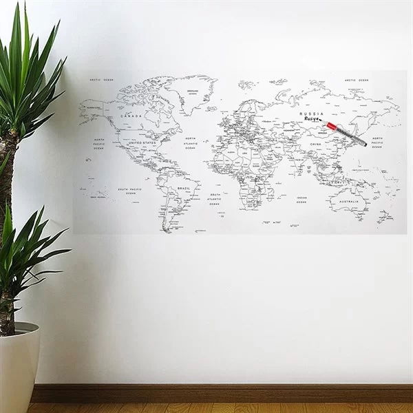 Tufeyo Writable World Map Magnetic Wall Sticker 110 X 56 Cm