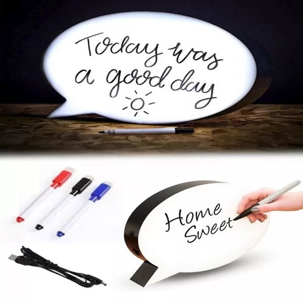 Tufeyo Pen Writeable Speech Balloon Looking Illuminated Message Board