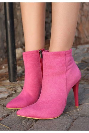 Blan Fuchsia Suede Heeled Boots