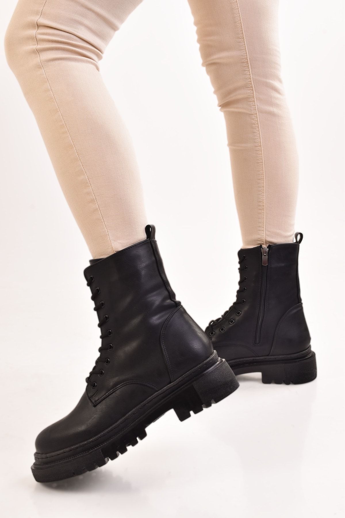 Women's Black Skin Postal Boots