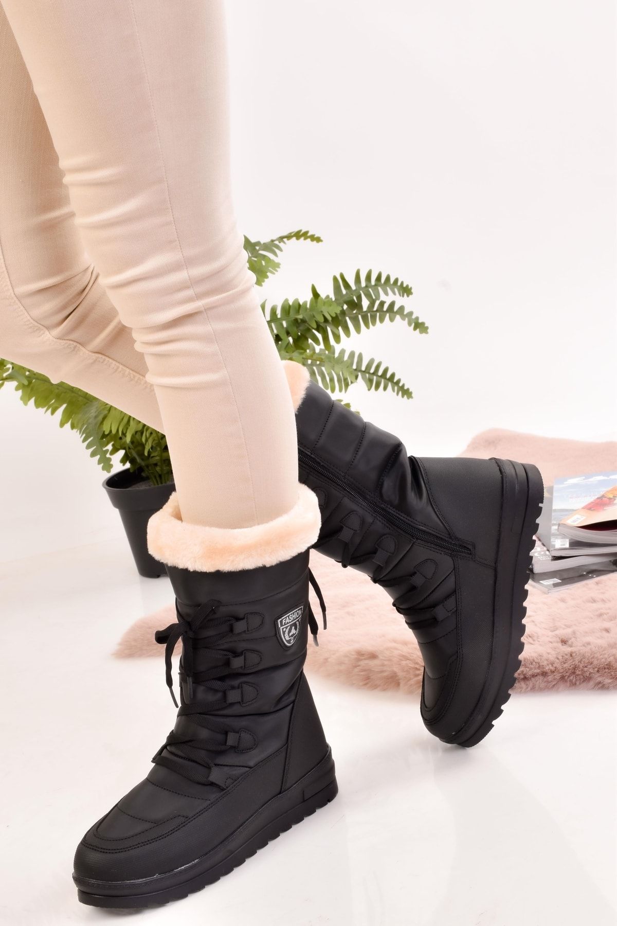 Women's Snow Boots Thermal Wool Snow Boots Non Slip Sole