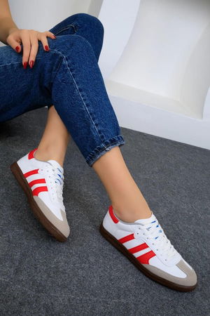 Women's Black / White Sport Sneaker Lace-up Casual Casual Casual Shoes