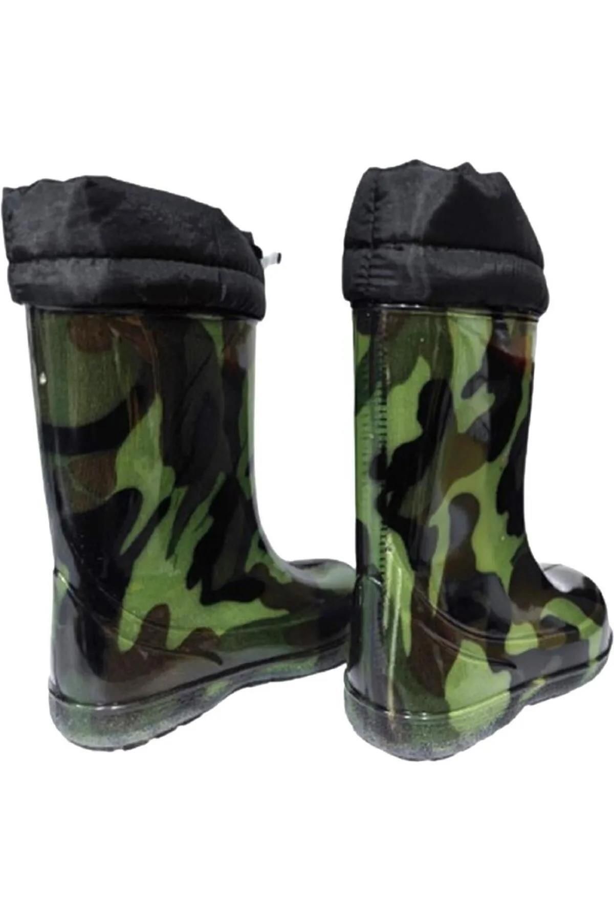 Boys' Waterproof Sheepskin Rain Boots