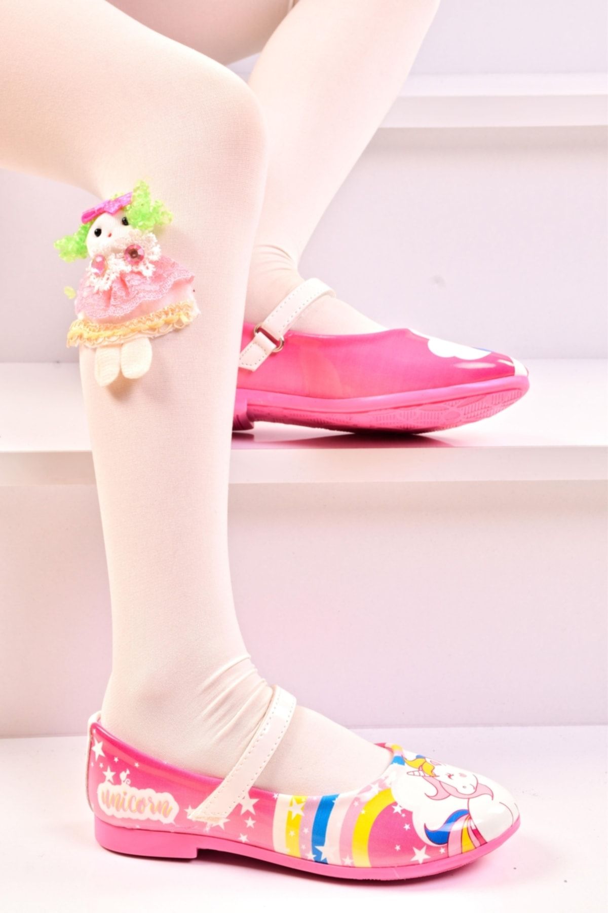 Unicorn Girl's Pink Babet Shoes