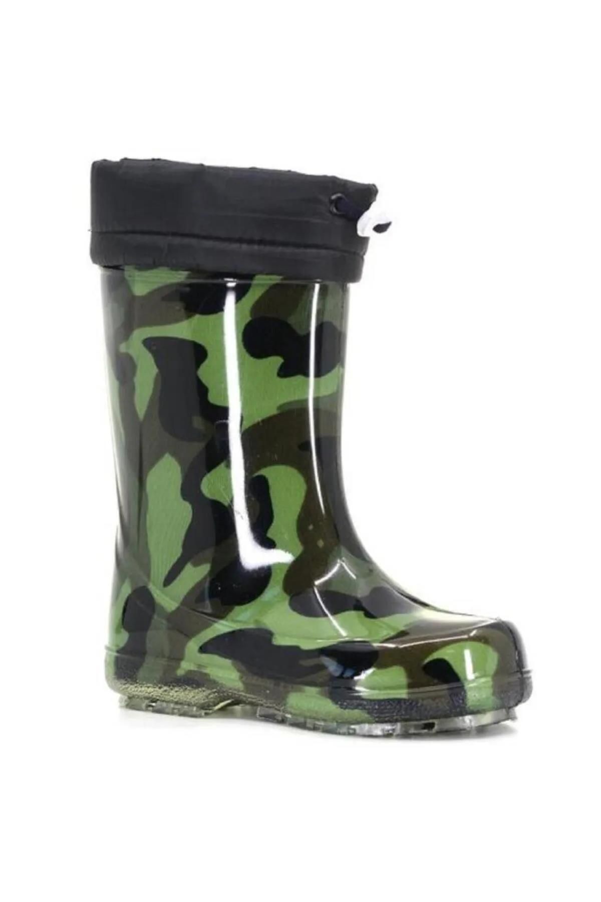 Boys' Waterproof Sheepskin Rain Boots