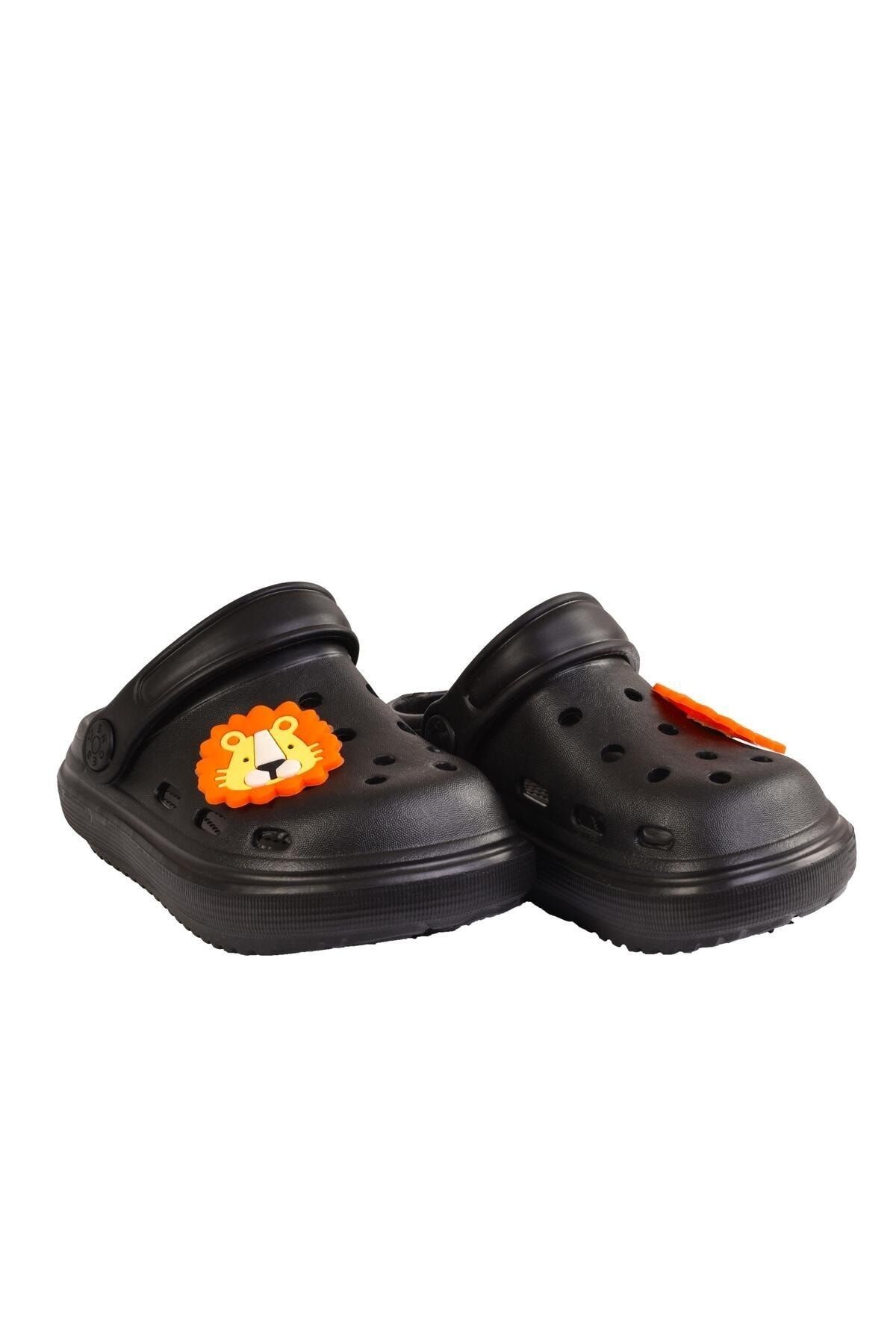 Boys' Casual Black Non Slip Sole Animal Figured Lightweight Sandals Slippers /School