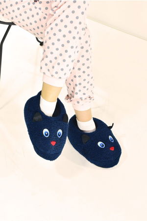 Animal Women's Gray Cat Panda Slippers