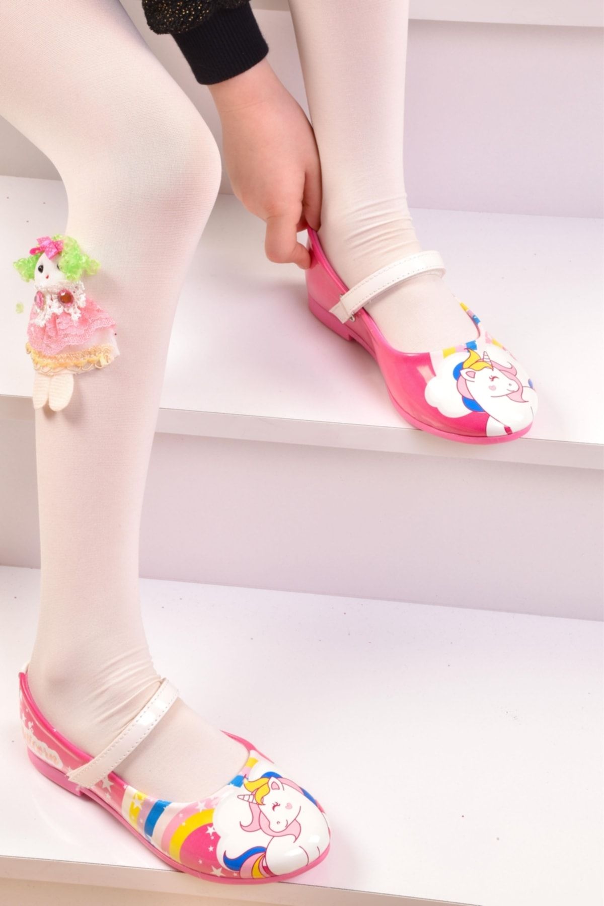 Unicorn Girl's Pink Babet Shoes