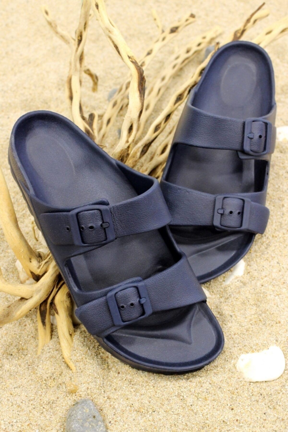 Navy Blue Daily Use Beach Slippers Wet Floor Slippers Non Slip Sole Slippers