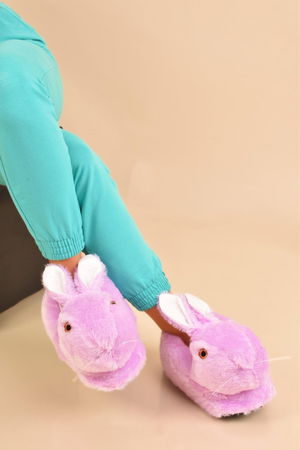 Women's Animal Winter Plush Rabbit Panda House Slippers