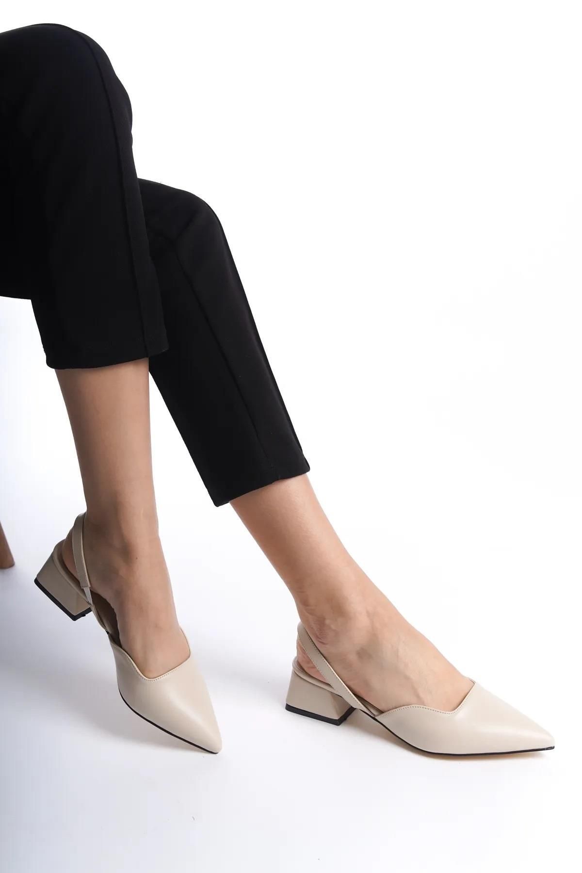 Women's Pointed Toe Open Back Classic Heeled Shoes