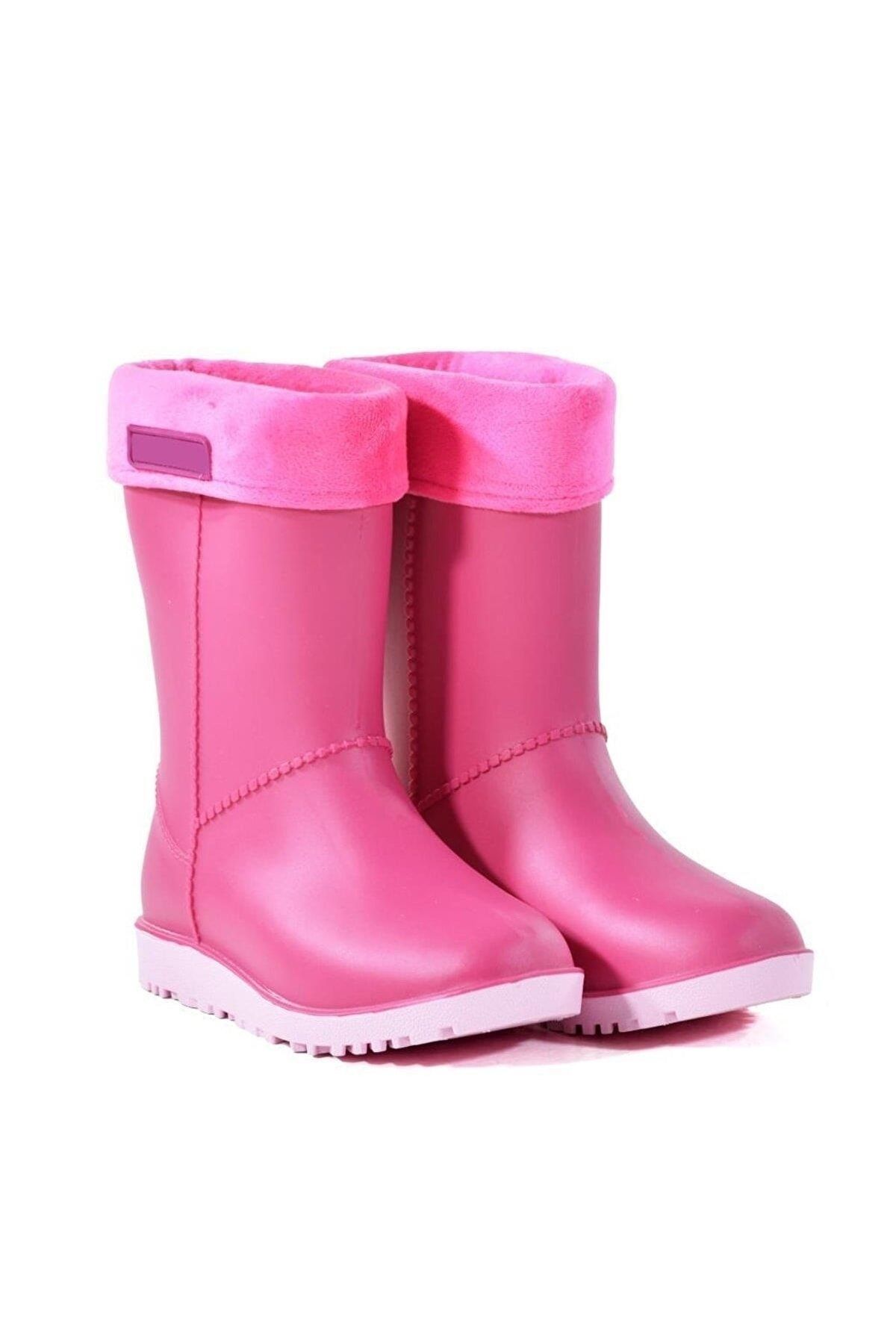 Girl's Inside Warm Lined Waterproof Rain Boots