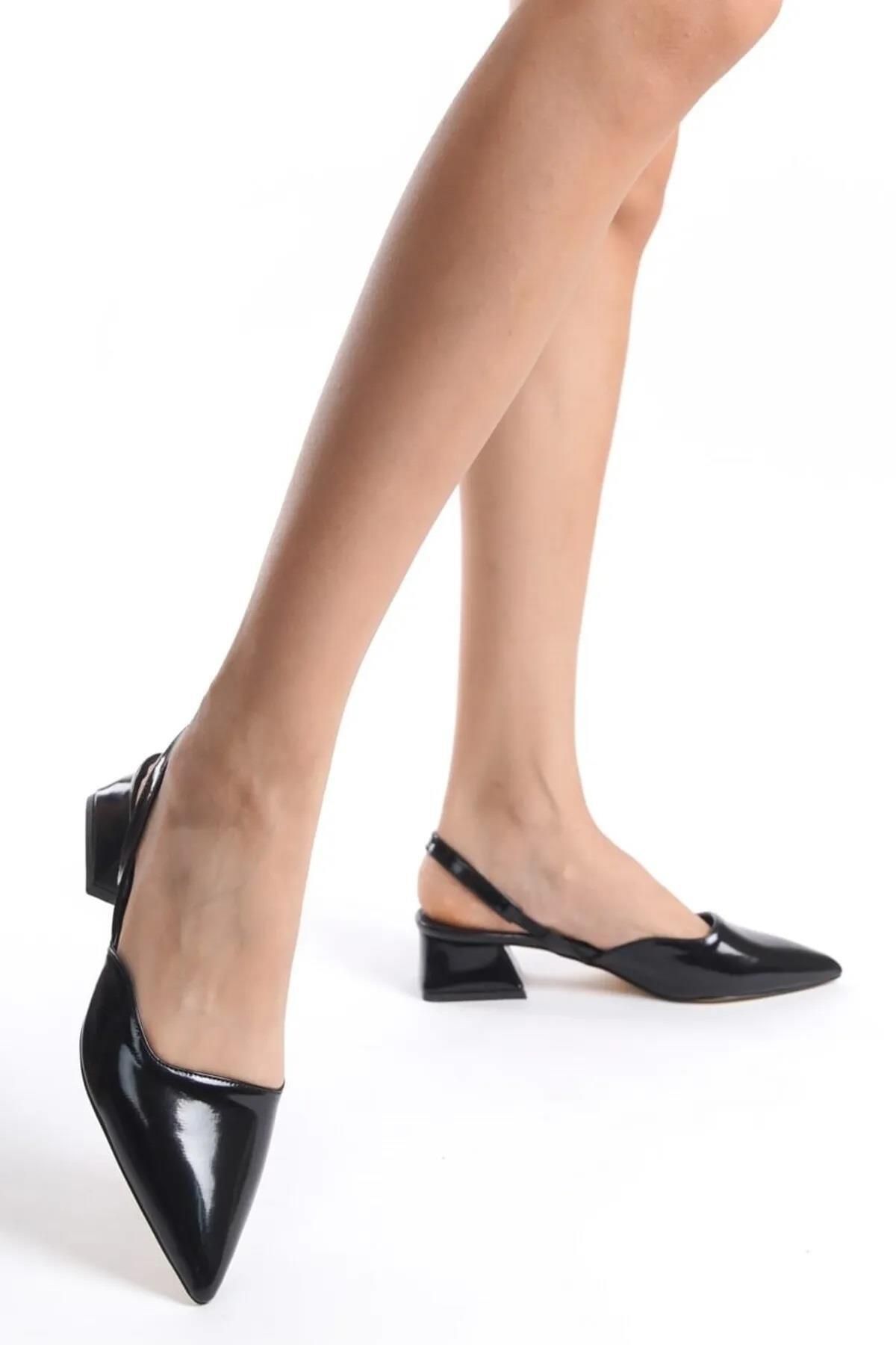 Women's Pointed Toe Open Back Classic Heeled Shoes