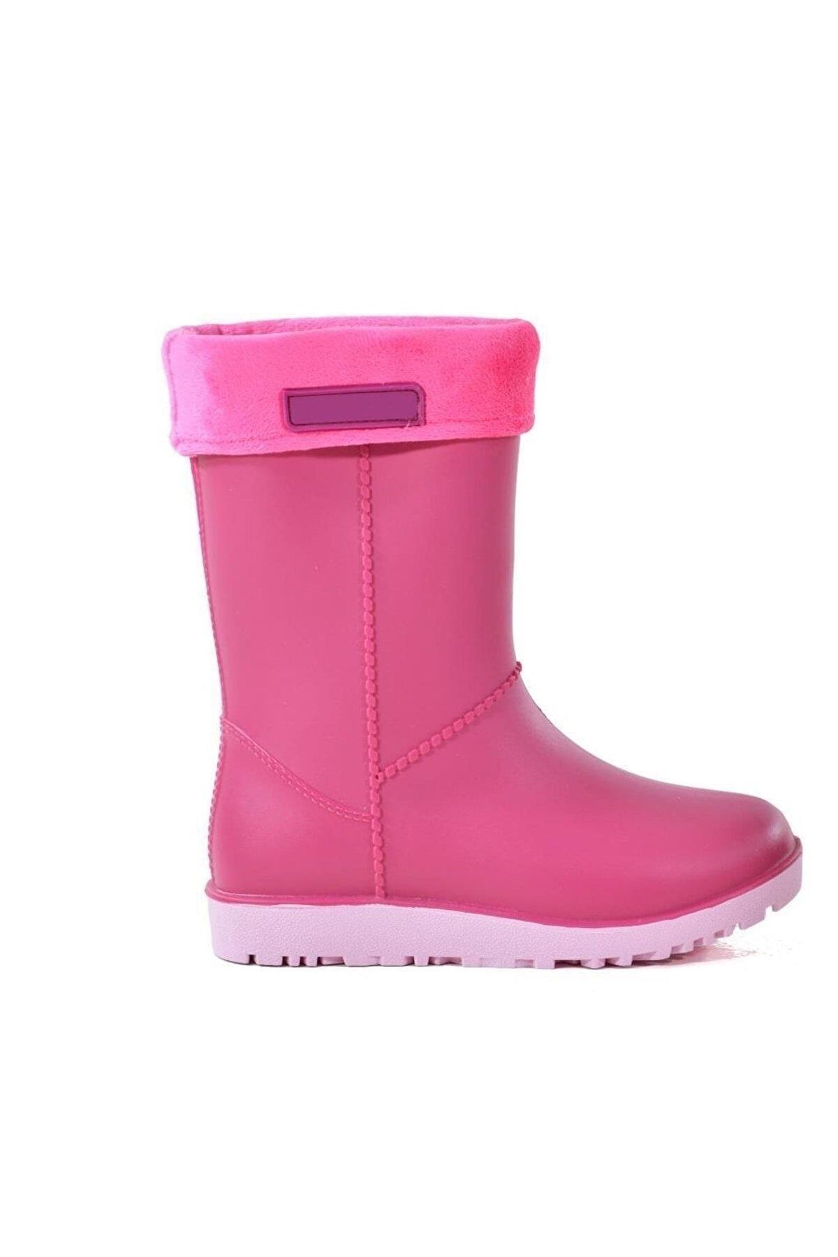 Girl's Inside Warm Lined Waterproof Rain Boots