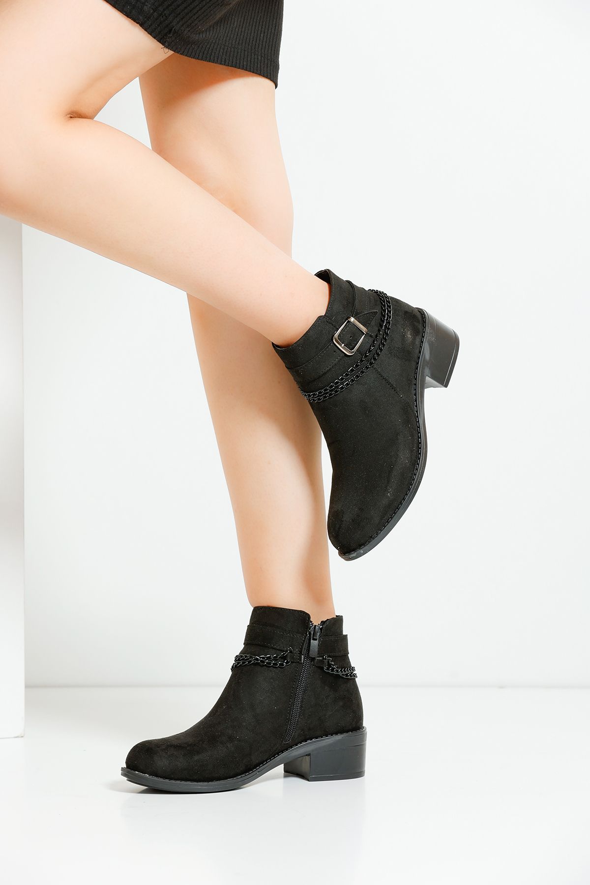 Black Suede Women's Boots S04