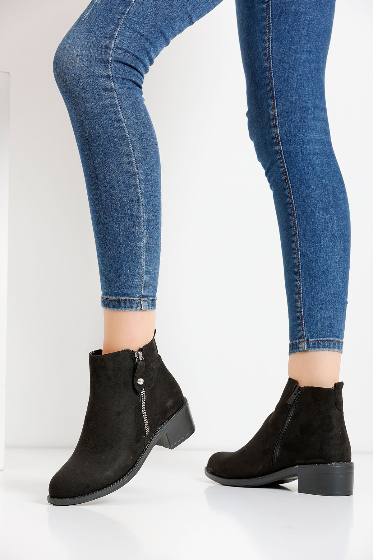 Black Suede Women's Boots S03A