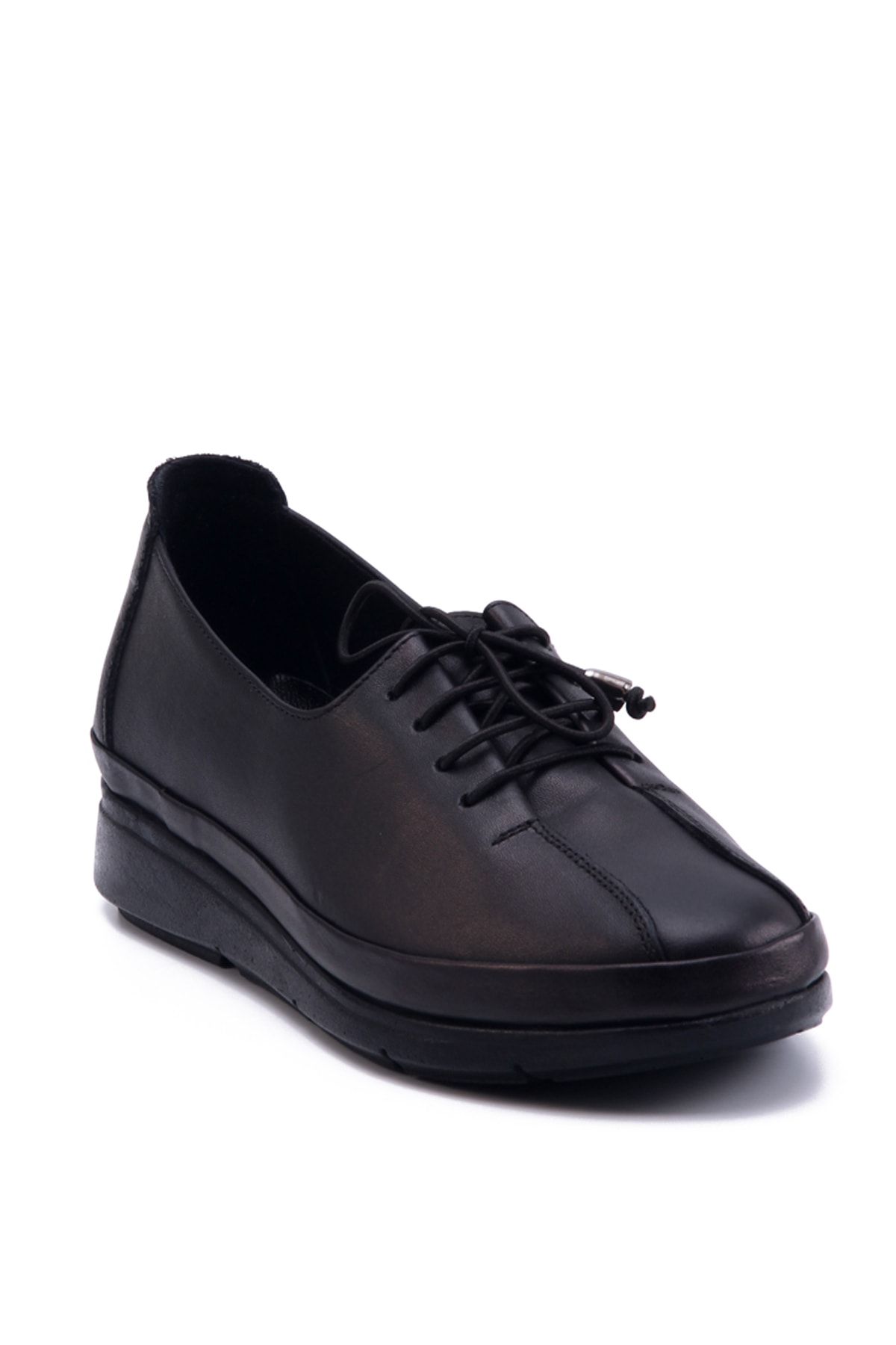 Black Women's Genuine Leather Shoes 45027