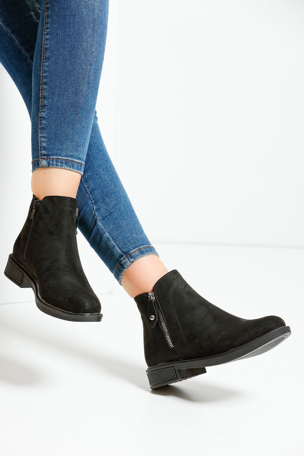 Black Suede Women's Boots A106A