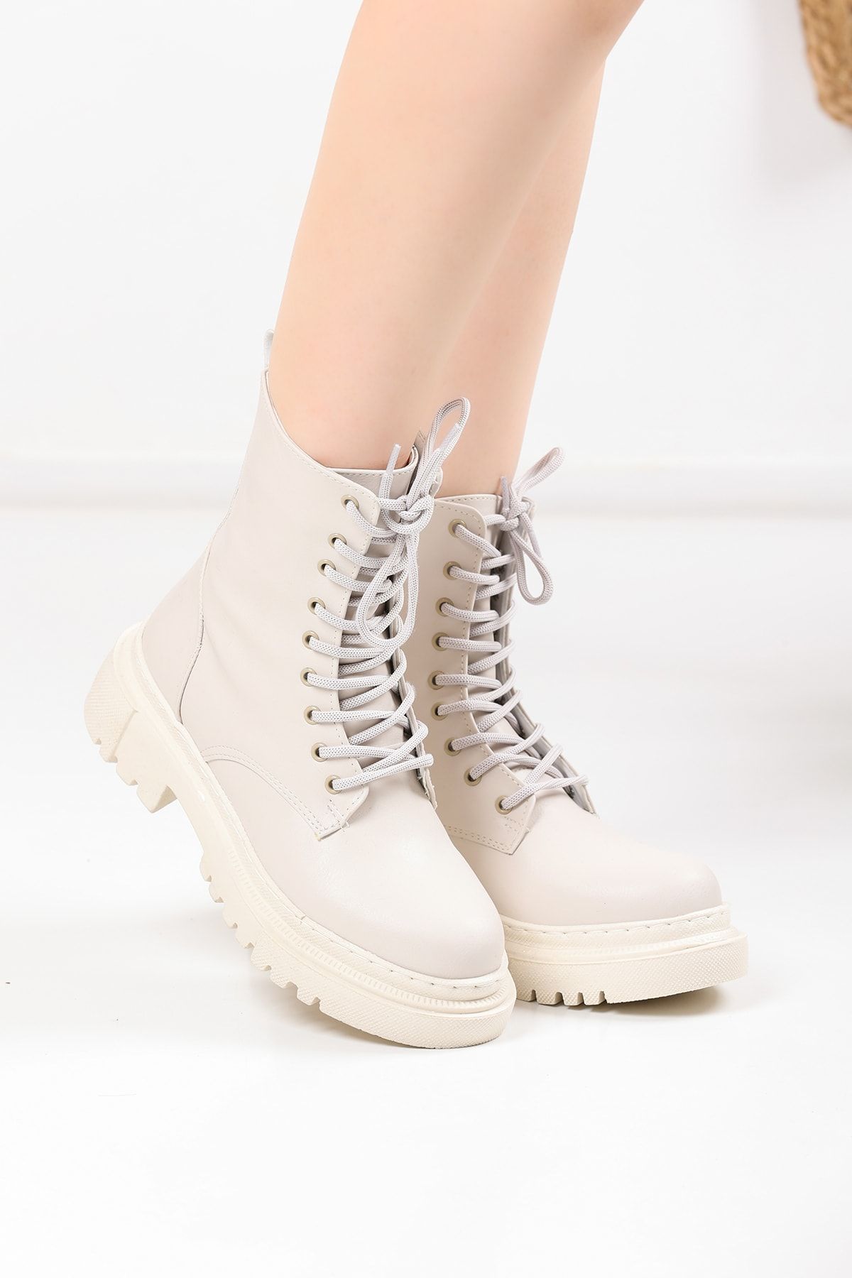 Beige Women Boots 2155