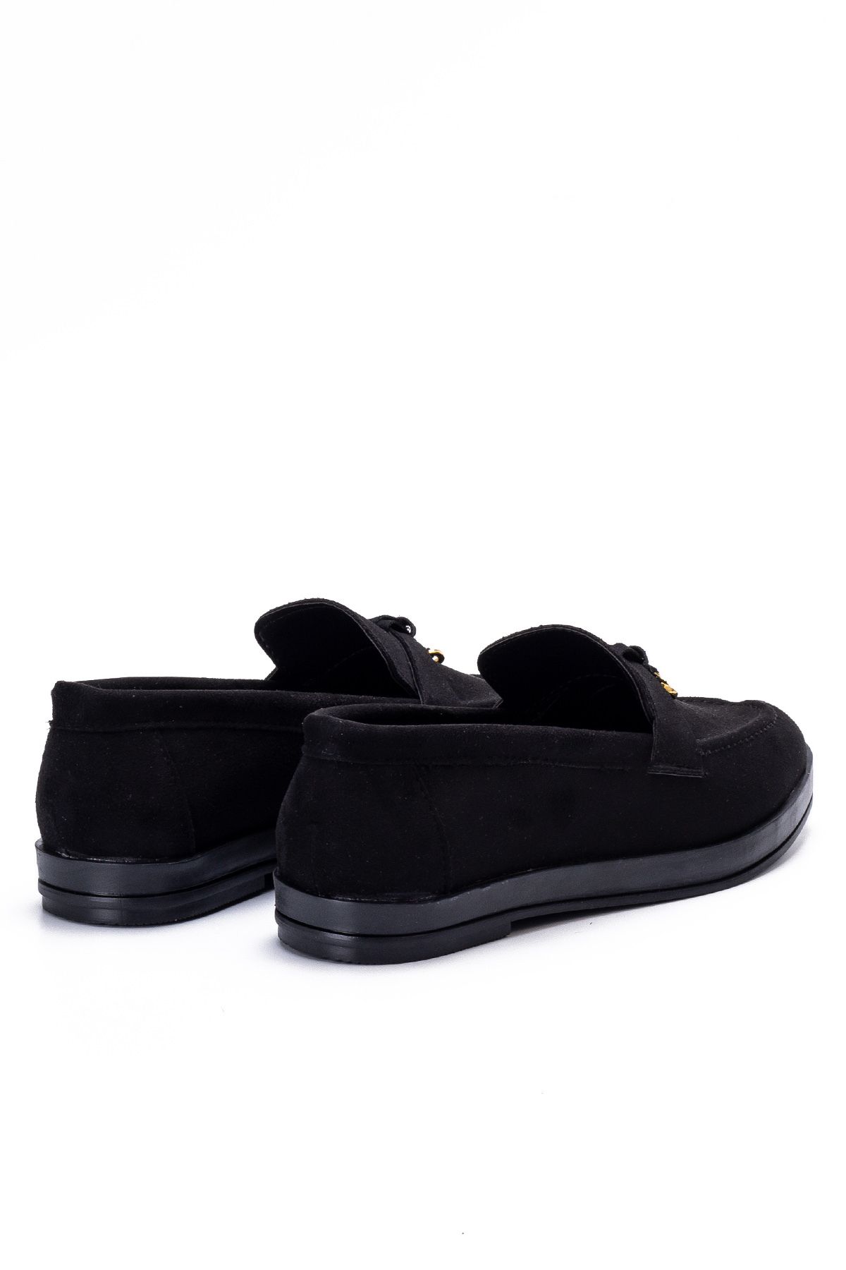 Black Suede Women's Loafer Shoes 218