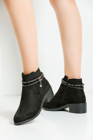 Black Suede Women Boots S05