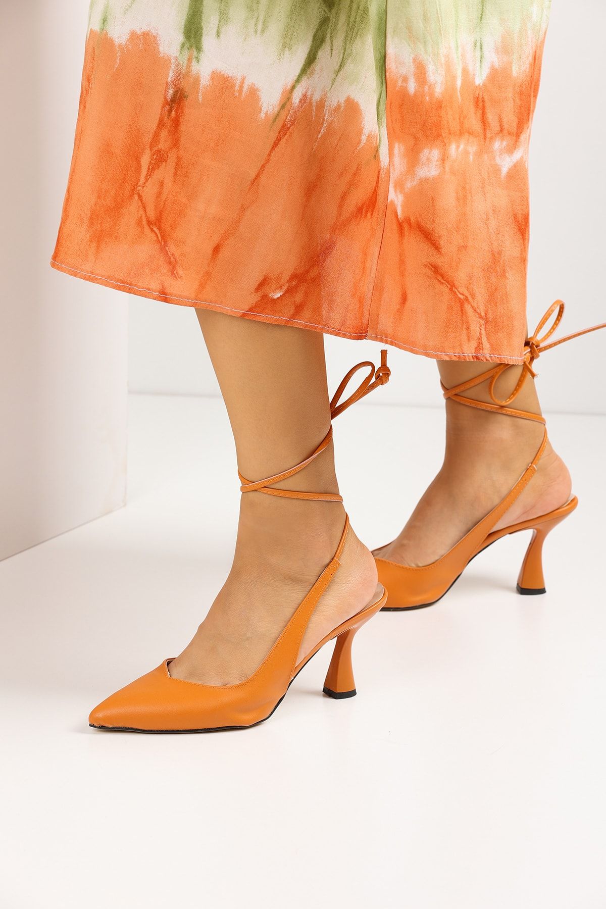 Orange Women's Heeled Shoes 4045