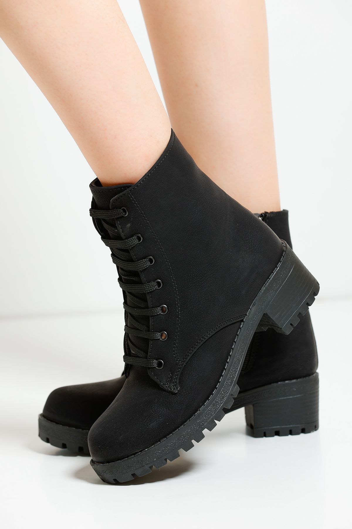 Black Matte Women's Boots PTK012