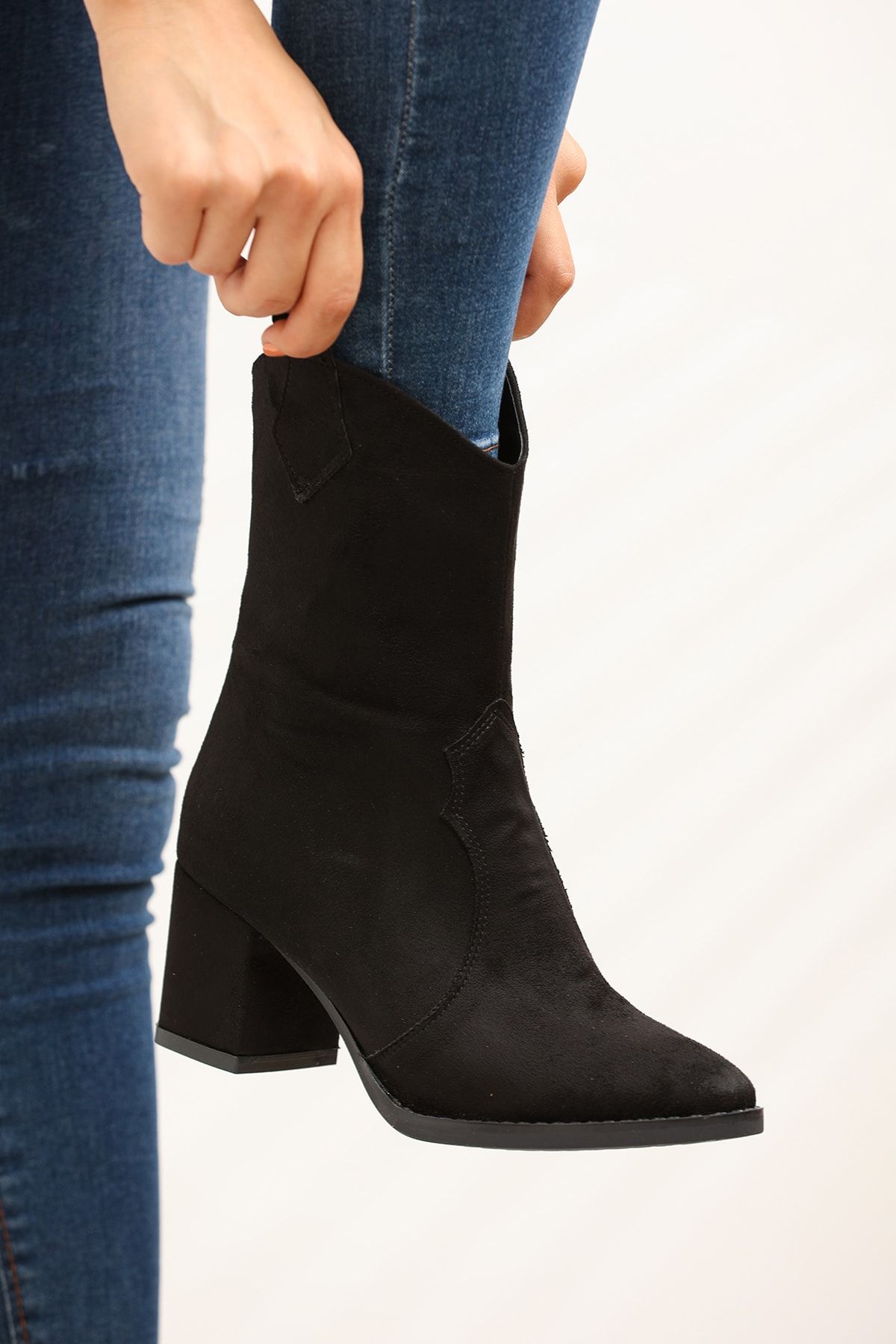 Black Suede Women's Boots 2359