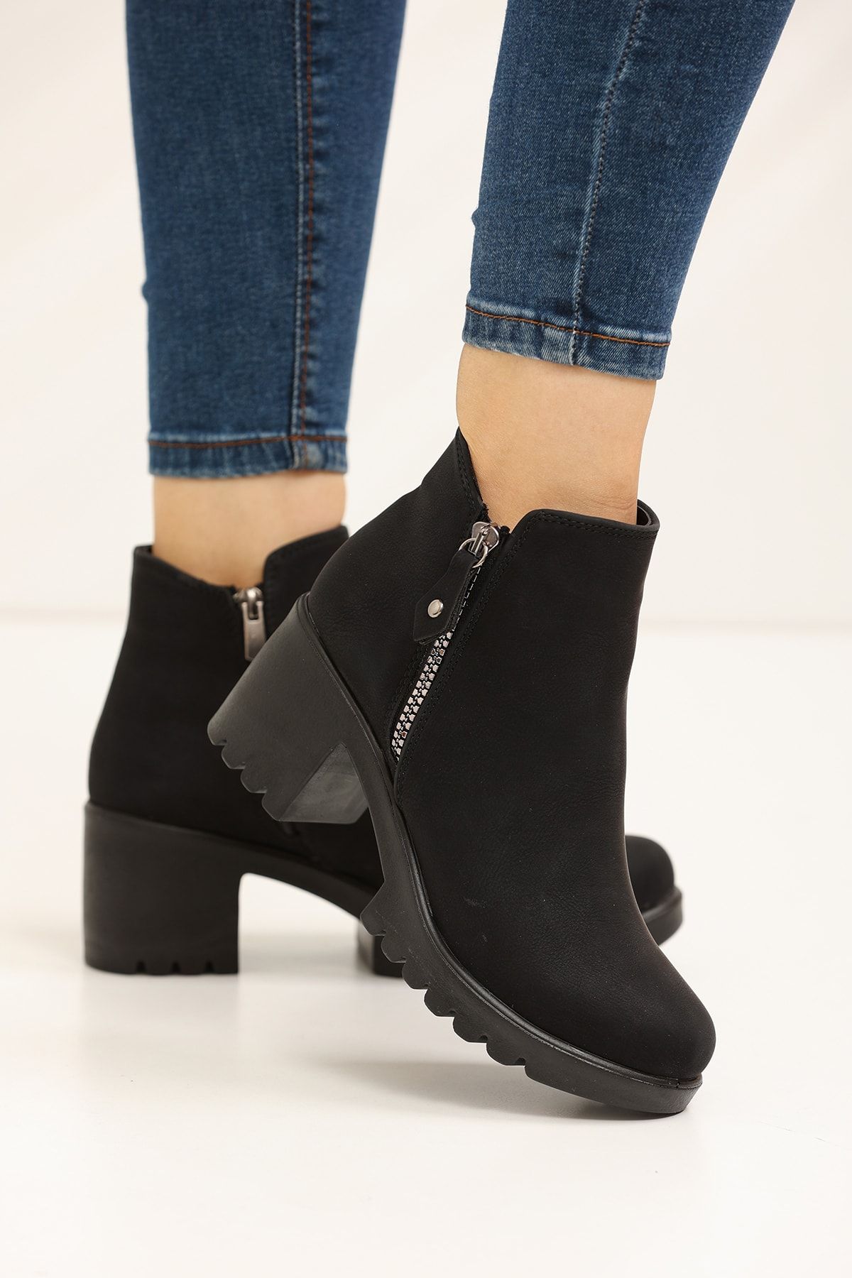 Black Suede Women's Boots 2361