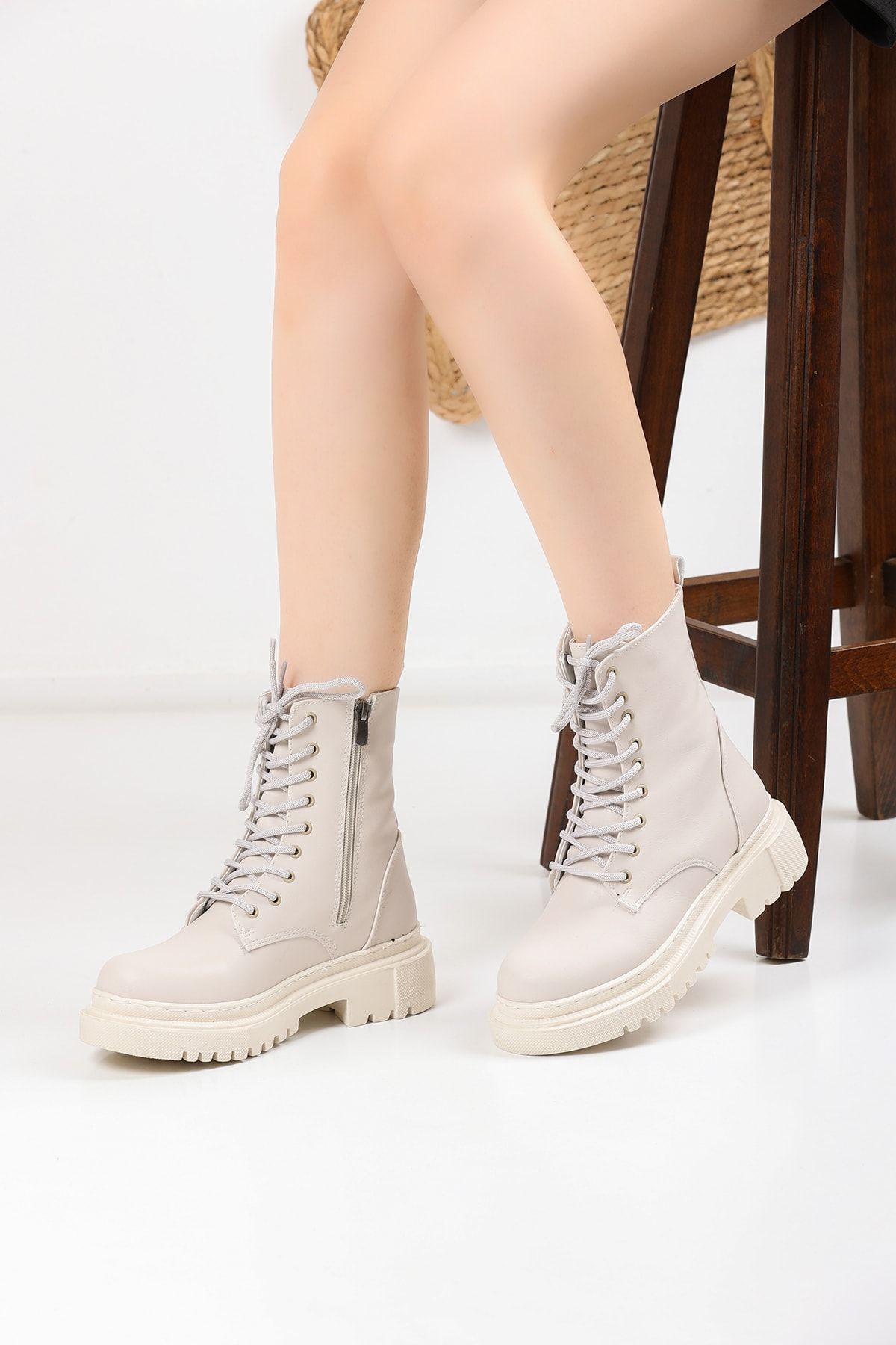 Beige Women Boots 2155