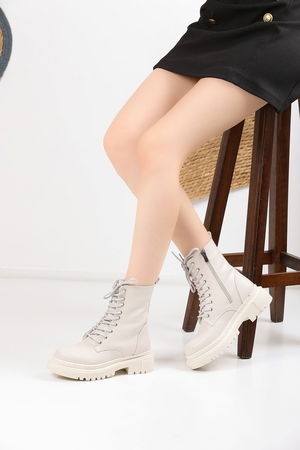 Beige Women Boots 2155