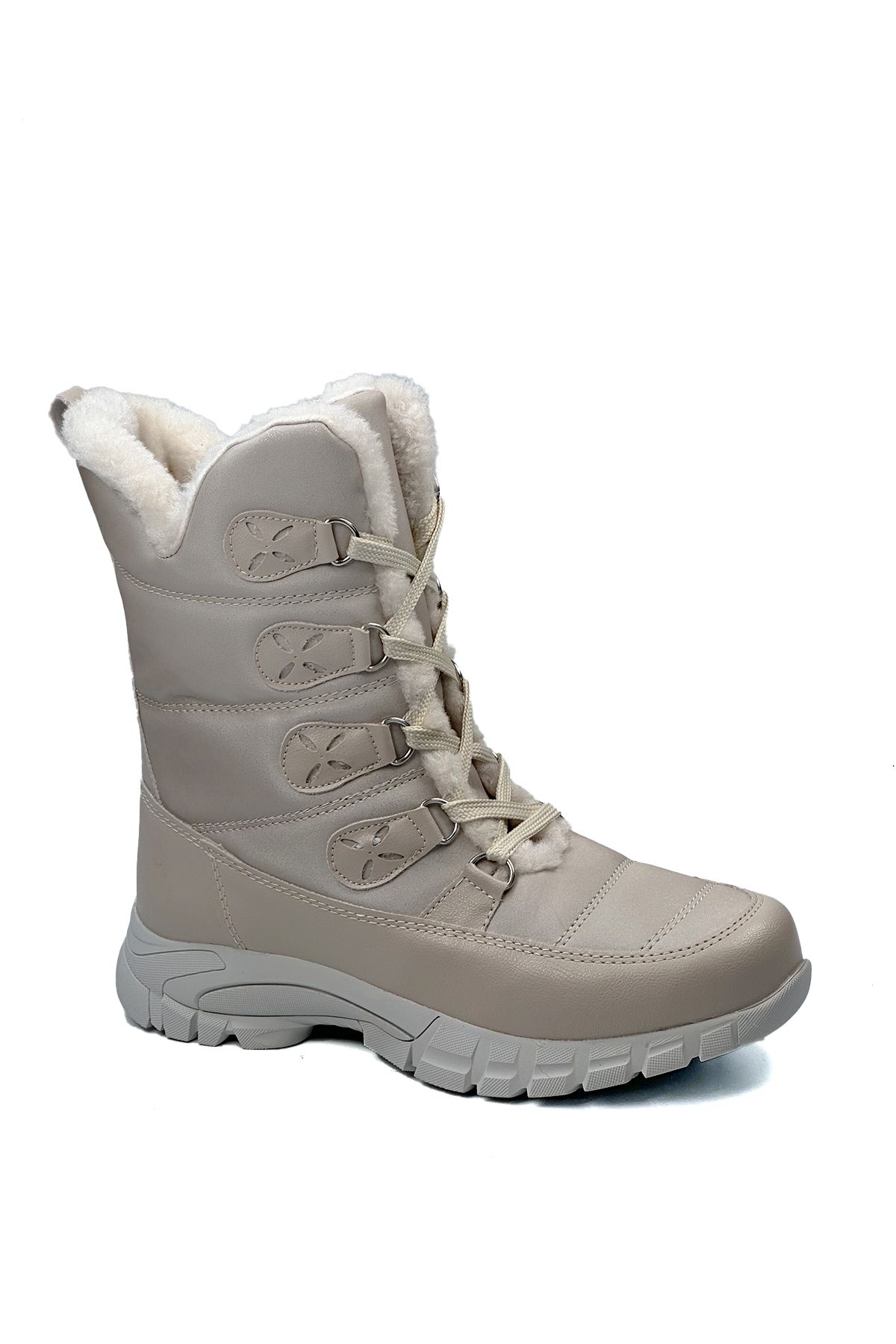 Beige Women's Thermal Wool Snow Boots 189