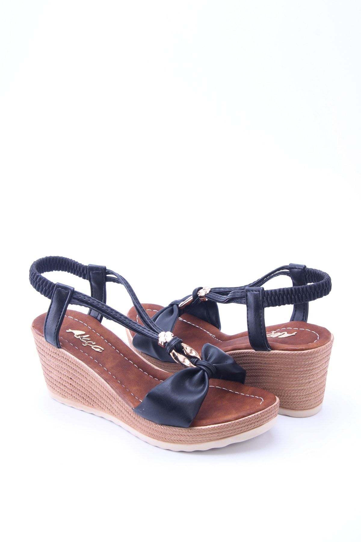 Black Skin Women's Thin Lace-up Sandals 7036