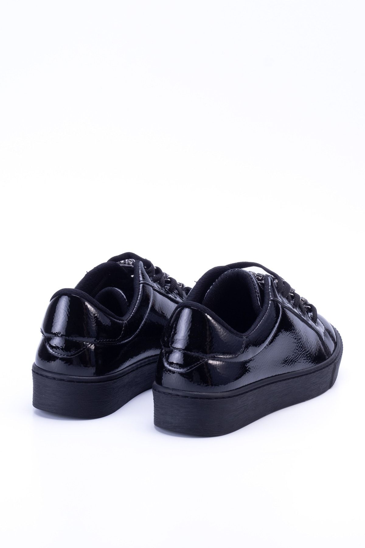 Black Patent Leather Women's Genuine Leather Shoes 7215