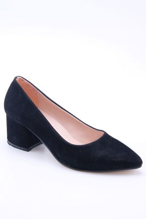 Black Suede Women's Classic Heeled Shoes 7170a