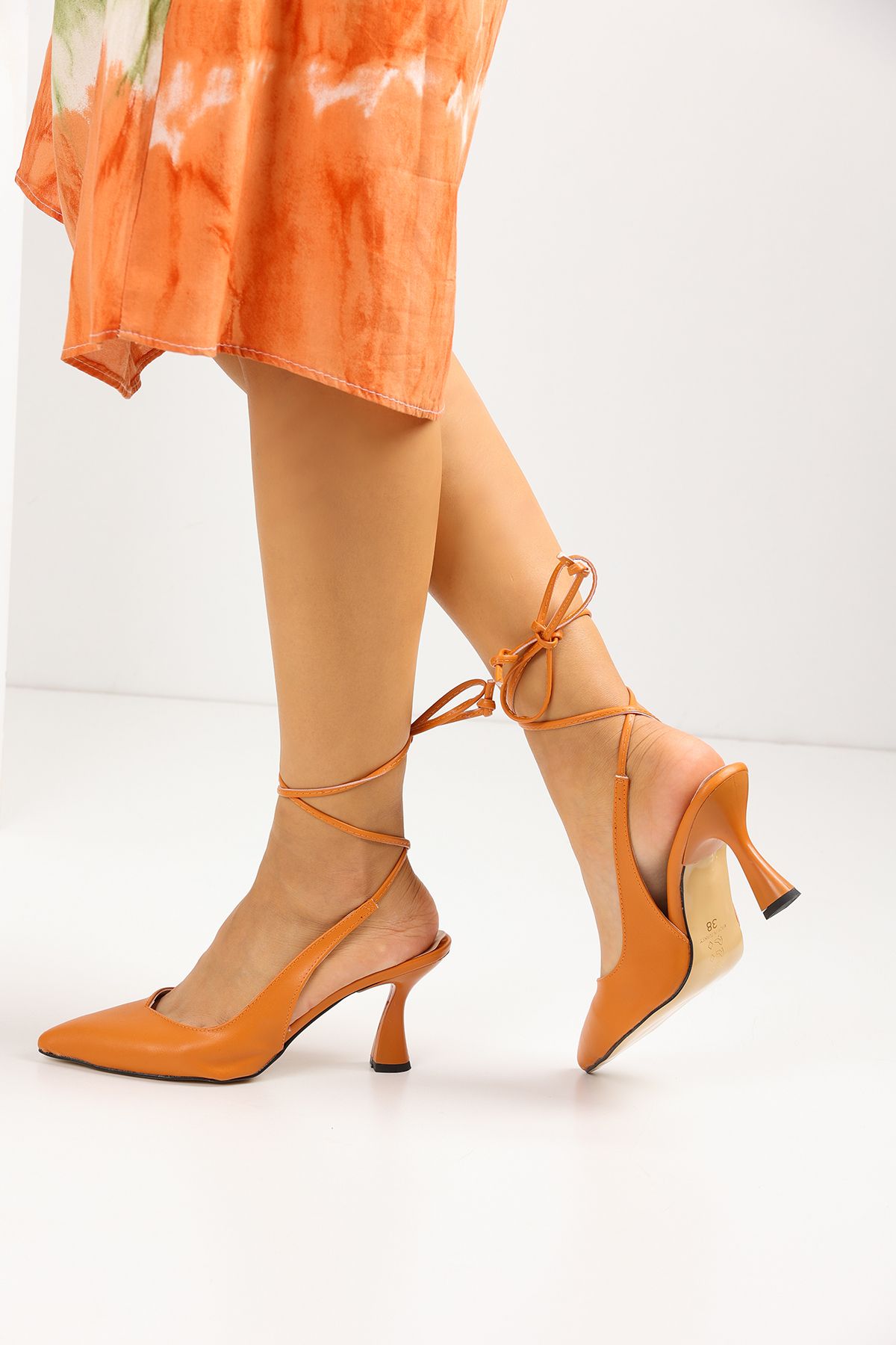 Orange Women's Heeled Shoes 4045