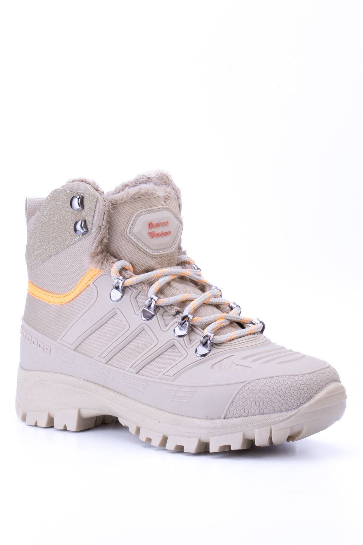 Beige Unisex Thermo Sole Sheepskin Outdoor Shoes T40