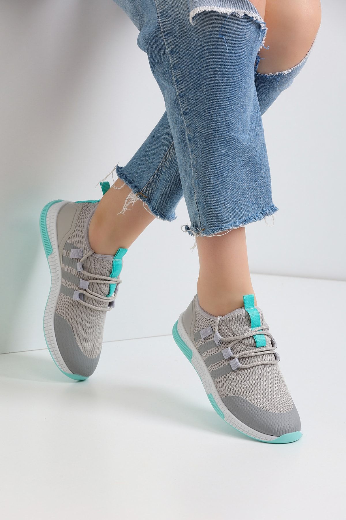 Gray Green Unisex Knitwear Sneaker Tnt2