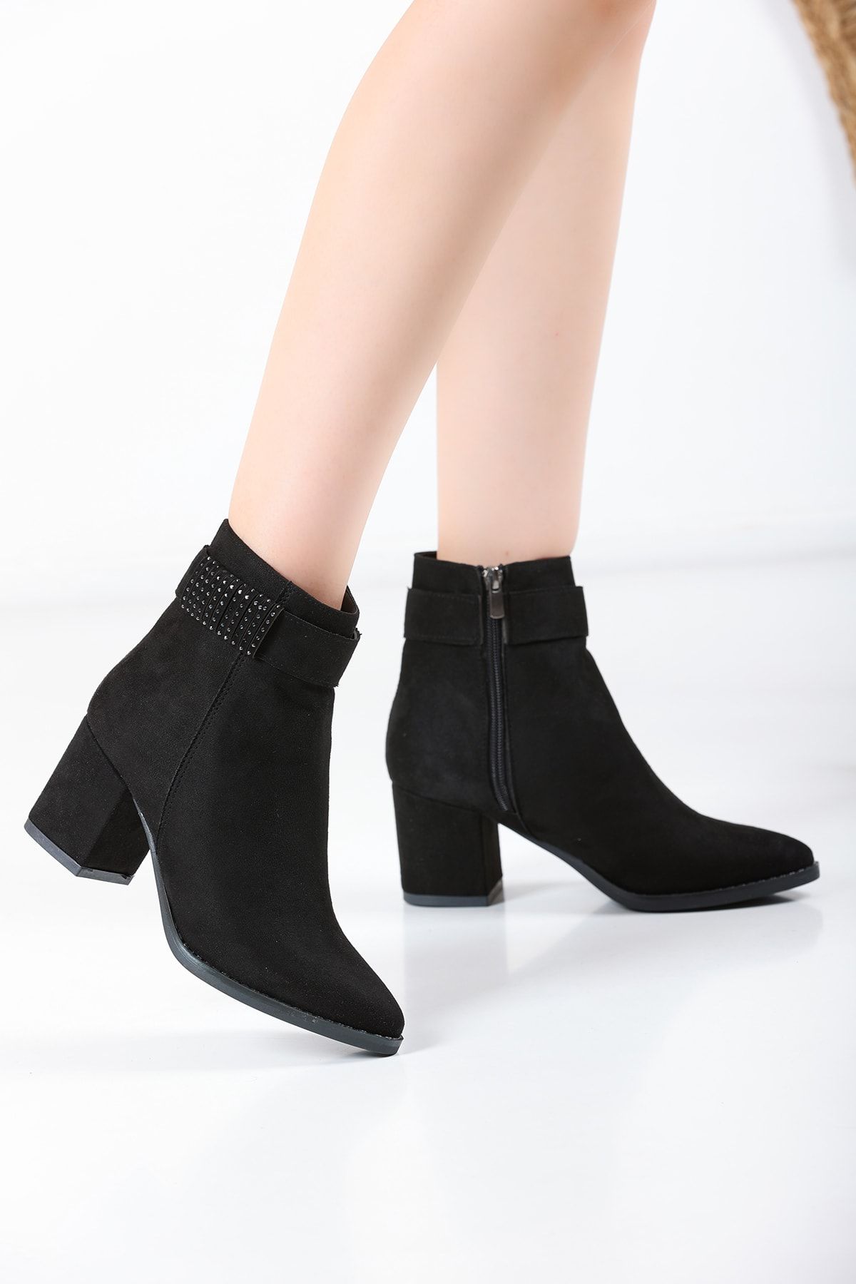 Black Suede Women's Boots 2358