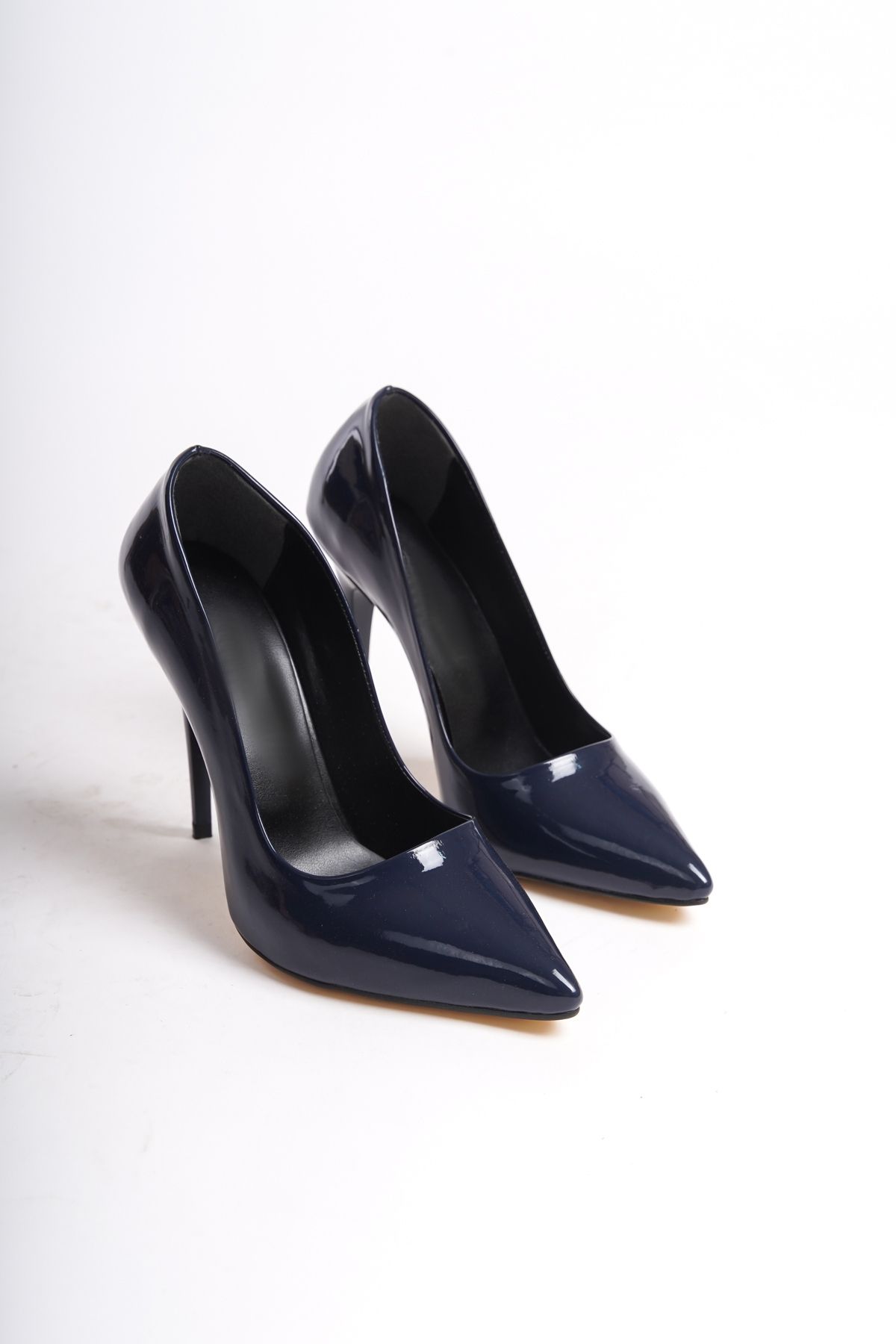 Navy Blue Women's Classic Heeled Shoes 7040