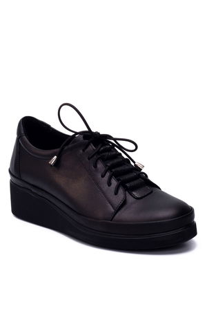 Black Women's Genuine Leather Shoes 3500