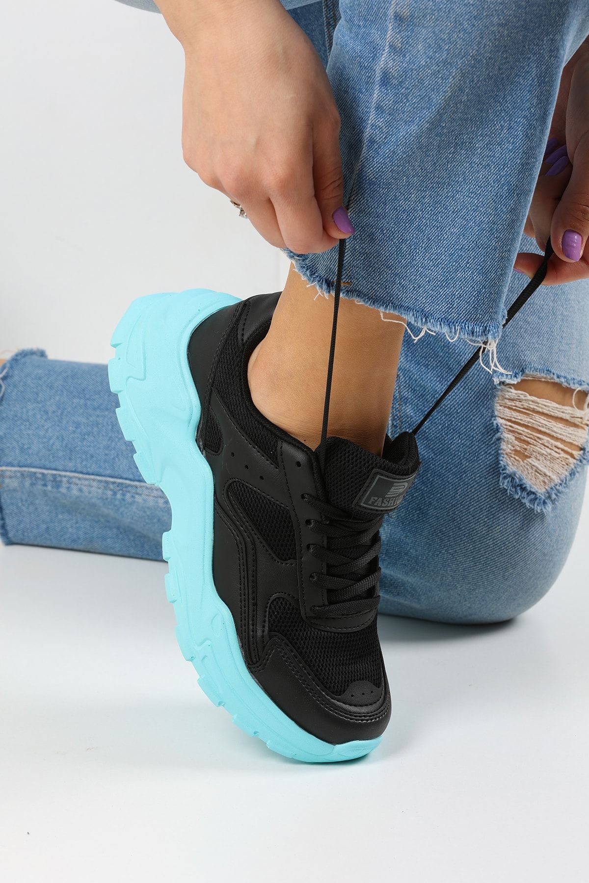 Black Blue Women's Sneaker 0150