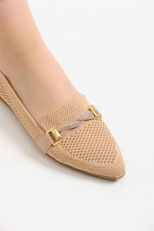 Beige Women's Thermo Sole Babet 2025 with Tricot Accessories